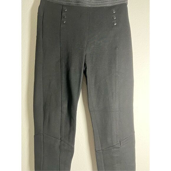 Zara Basic womens pull on high waist black skinny pants button accent Size S - Picture 4 of 11